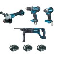 Ensemble de 4 machines 18 V Li-Ion 5 Ah  MAKITA