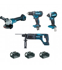 Ensemble de 4 machines 18 V Li-Ion 5 Ah  MAKITA