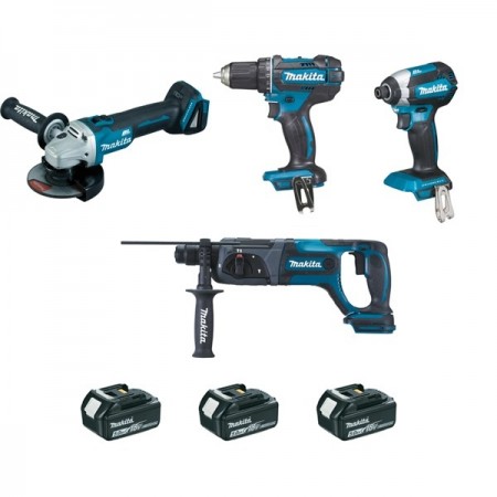 Ensemble de 4 machines 18 V Li-Ion 5 Ah  MAKITA