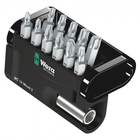Coffret de 12 embouts de vissage bois "Bit-Check 12 Bitorsion" WERA