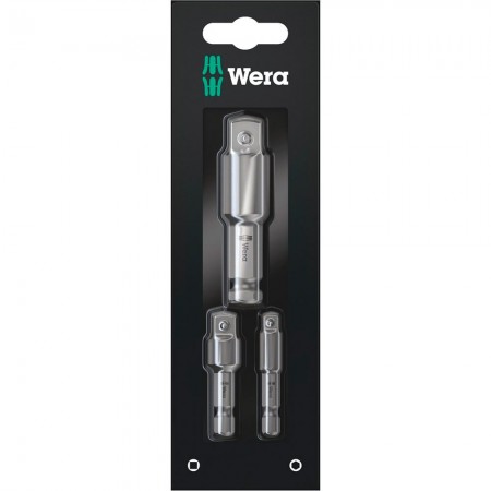 Set de 3 raccords à tige 6 pans "870/4/7 Jeux A SB" WERA