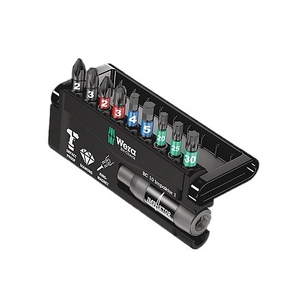 Coffret de 9 embouts de vissage + 1 Porte embout "Bit-Check 10 Impaktor 1 SB" WERA