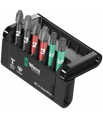 Coffret de 6 embouts de vissage "Bit-Check 6 Impaktor 1 SB" WERA