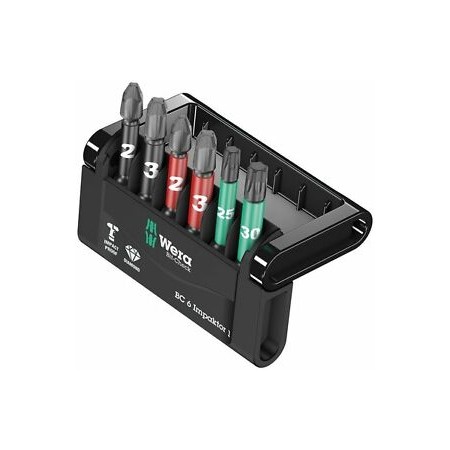 Coffret de 6 embouts de vissage "Bit-Check 6 Impaktor 1 SB" WERA