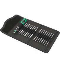 Set de 16 lames de tournevis interchangeables + 1 Manche "Kraftform Kompakt 60" WERA