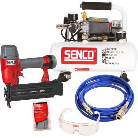 Pack cloueur pneumatique FIP18 + Compresseur discret AC4504 + Accessoires - SENCO