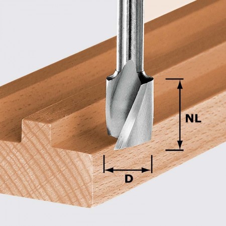 Fraise à rainurer hélicoîdale HS avec arête de base D 8mm FESTOOL