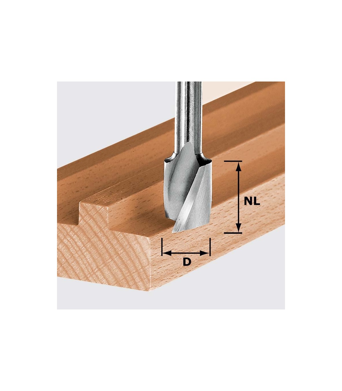 Fraise pour rainure hélicoîdale avec arête de base D8mm FESTOOL