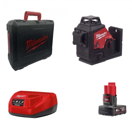 Laser 3 lignes vert 360° M12 3PL - MILWAUKEE