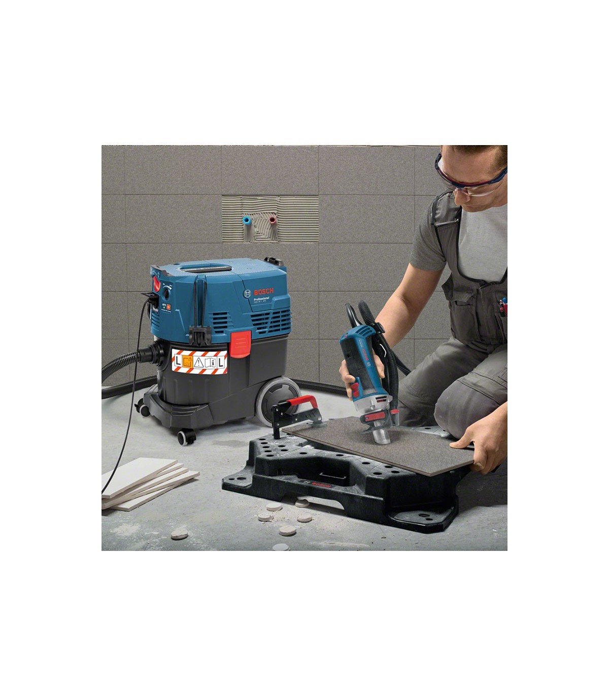 Ponceuse à bras GTR 55-225 + Aspirateur GAS 35 L AFC BOSCH