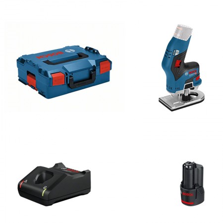 Affleureuse GKF 12V-8 + 1 batterie 12V 3 Ah + 1 chargeur GAL 12V-40 BOSCH