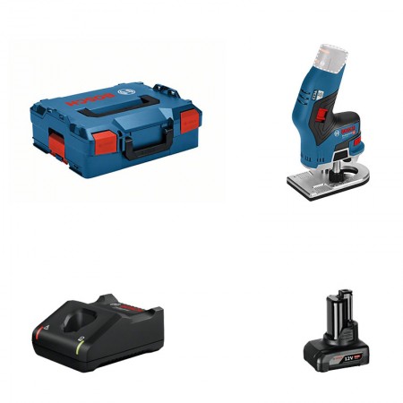 Affleureuse GKF 12V-8 + 1 batterie 12V 6 Ah + 1 chargeur GAL 12V-40 BOSCH