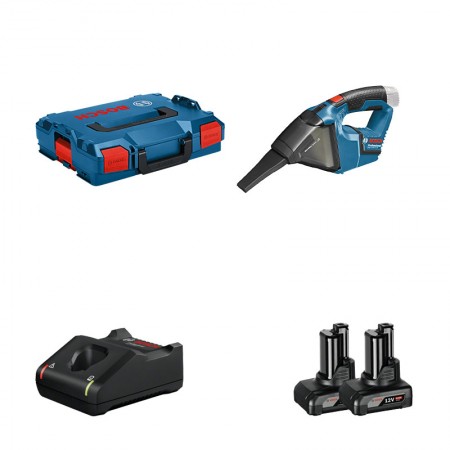 Aspirateur GAS 12V + 2 batteries 12V 6 Ah + 1 chargeur GAL 12V-40 BOSCH