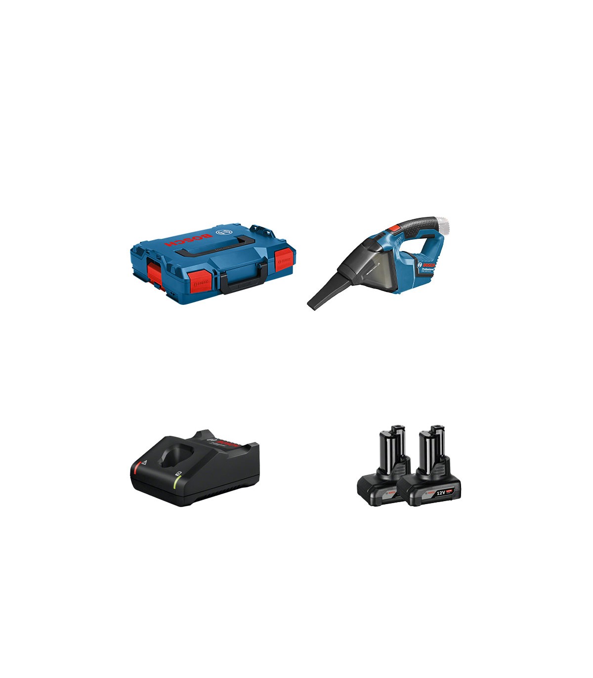Aspirateur GAS 12V + 2 batteries 12V 6 Ah + 1 chargeur GAL 12V-40 BOSCH
