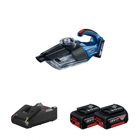 Aspirateur GAS 18V-1 + 2 batteries GBA 18V 4 Ah + 1 chargeur GAL 18V-40 BOSCH