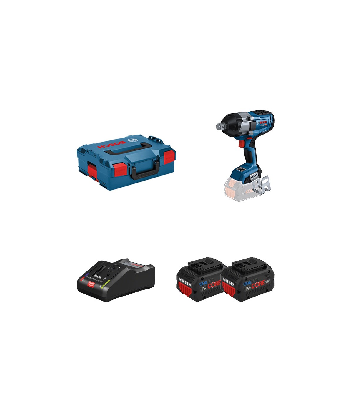 Boulonneuse GDS 18V-1050 H + 2 batteries Procore 18V 8 Ah Ah + 1 chargeur GAL 160 C BOSCH
