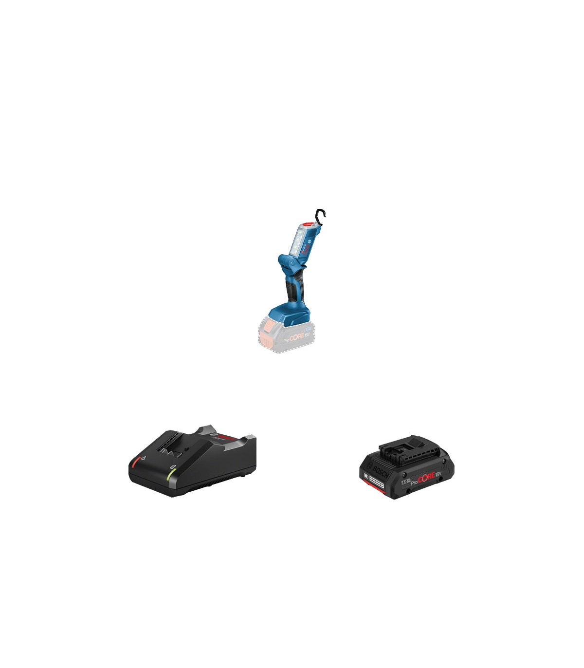 Lampe GLI 18V-300 + 1 batterie Procore 18V 4 Ah + 1 chargeur GAL 18V-40 BOSCH