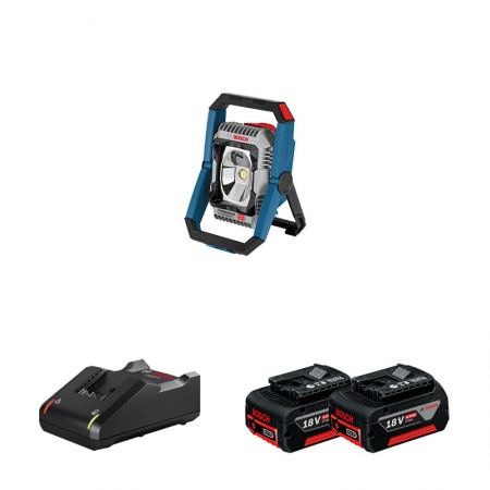 Lampe GLI 18V-2200 C + 2 batteries GBA 18V 4 Ah + 1 chargeur GAL 18V-40 BOSCH