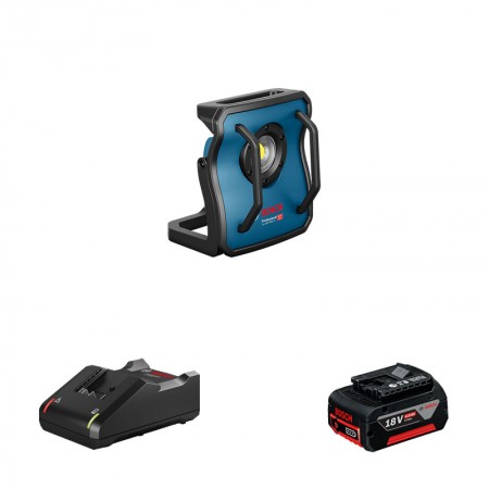 Lampe sans fil GLI 18V-4000 C + 1 batterie GBA 18V 4 Ah + 1 chargeur GAL 18V-40 BOSCH