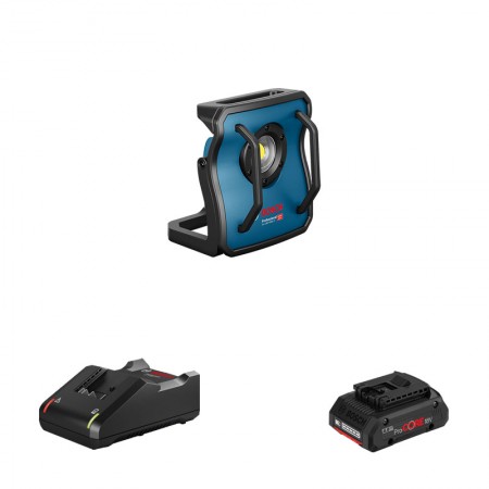Lampe sans fil GLI 18V-4000 C + 1 batterie Procore 18V 4 Ah + 1 chargeur GAL 18V-40 BOSCH