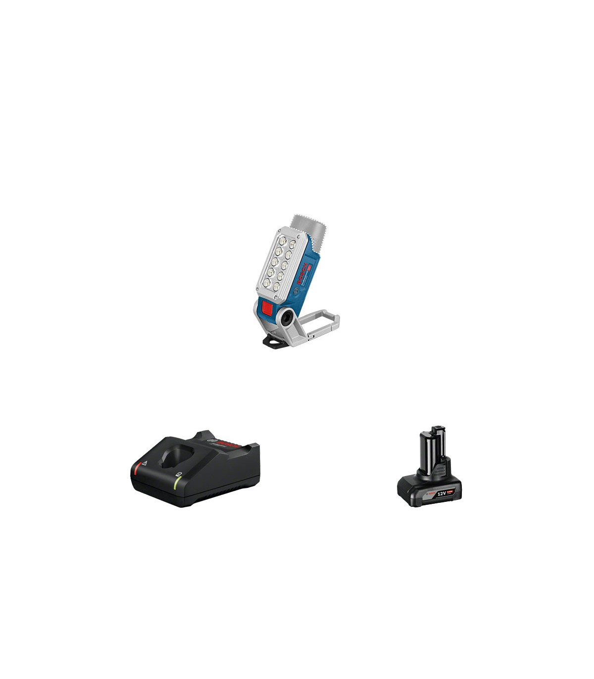 Lampe torche GLI 12V-330 + 1 batterie 12V 6 Ah + 1 chargeur GAL 12V-40 BOSCH