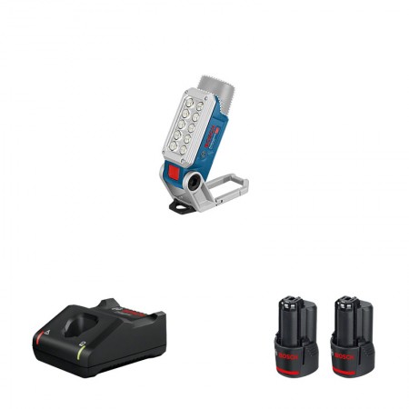 Lampe torche GLI 12V-330 + 2 batteries 12V 3 Ah + 1 chargeur GAL 12V-40 BOSCH