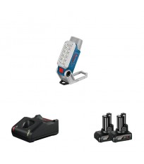 Lampe torche GLI 12V-330 + 2 batteries 12V 6 Ah + 1 chargeur GAL 12V-40 BOSCH