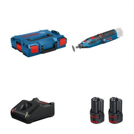 Outil rotatif GRO 12 V-35 + 2 batteries 12V 3 Ah + chargeur GAL 12V-40 BOSCH