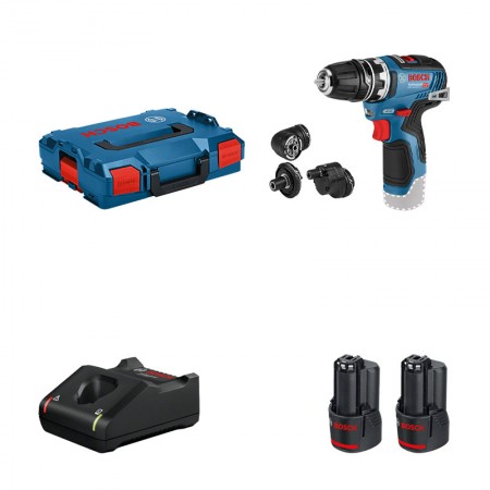 Perceuse-visseuse GSR 12V-35 FC + 2 batteries 12V 3 Ah + chargeur GAL 12V-40 BOSCH