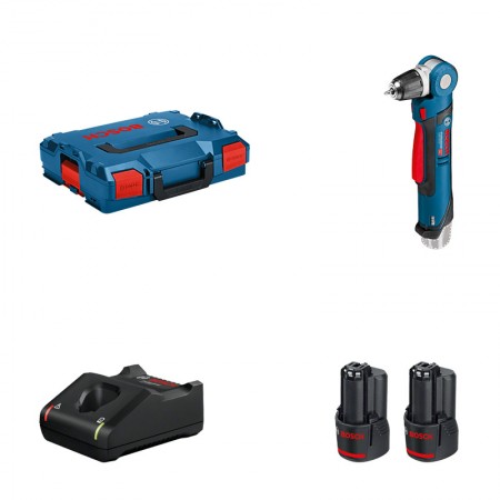 Perceuse d’angle GWB 12V-10 Click & Go + 2 batteries 12V 3 Ah + chargeur GAL 12V-40 BOSCH