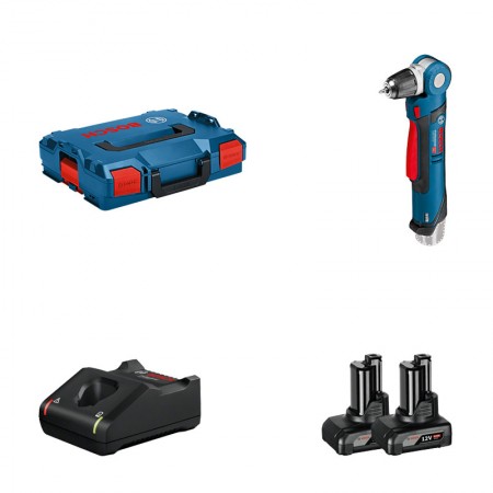 Perceuse d’angle GWB 12V-10 Click & Go + 2 batteries 12V 6 Ah + chargeur GAL 12V-40 BOSCH