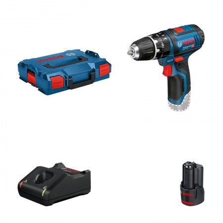 Perceuse-visseuse à percussion GSB 12 V-15 + 1 batterie 12V 3 Ah + chargeur GAL 12V-40 BOSCH
