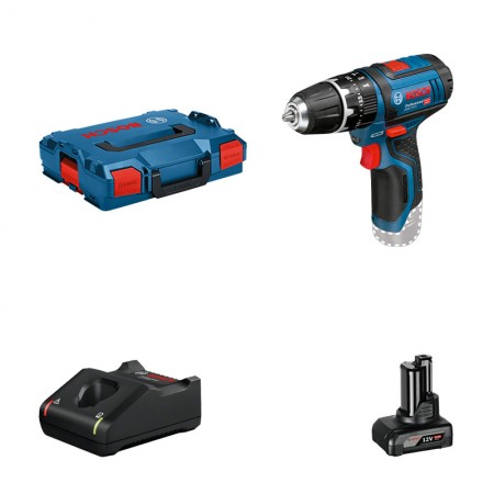 Perceuse-visseuse à percussion GSB 12 V-15 + 1 batterie 12V 6 Ah + chargeur GAL 12V-40 BOSCH