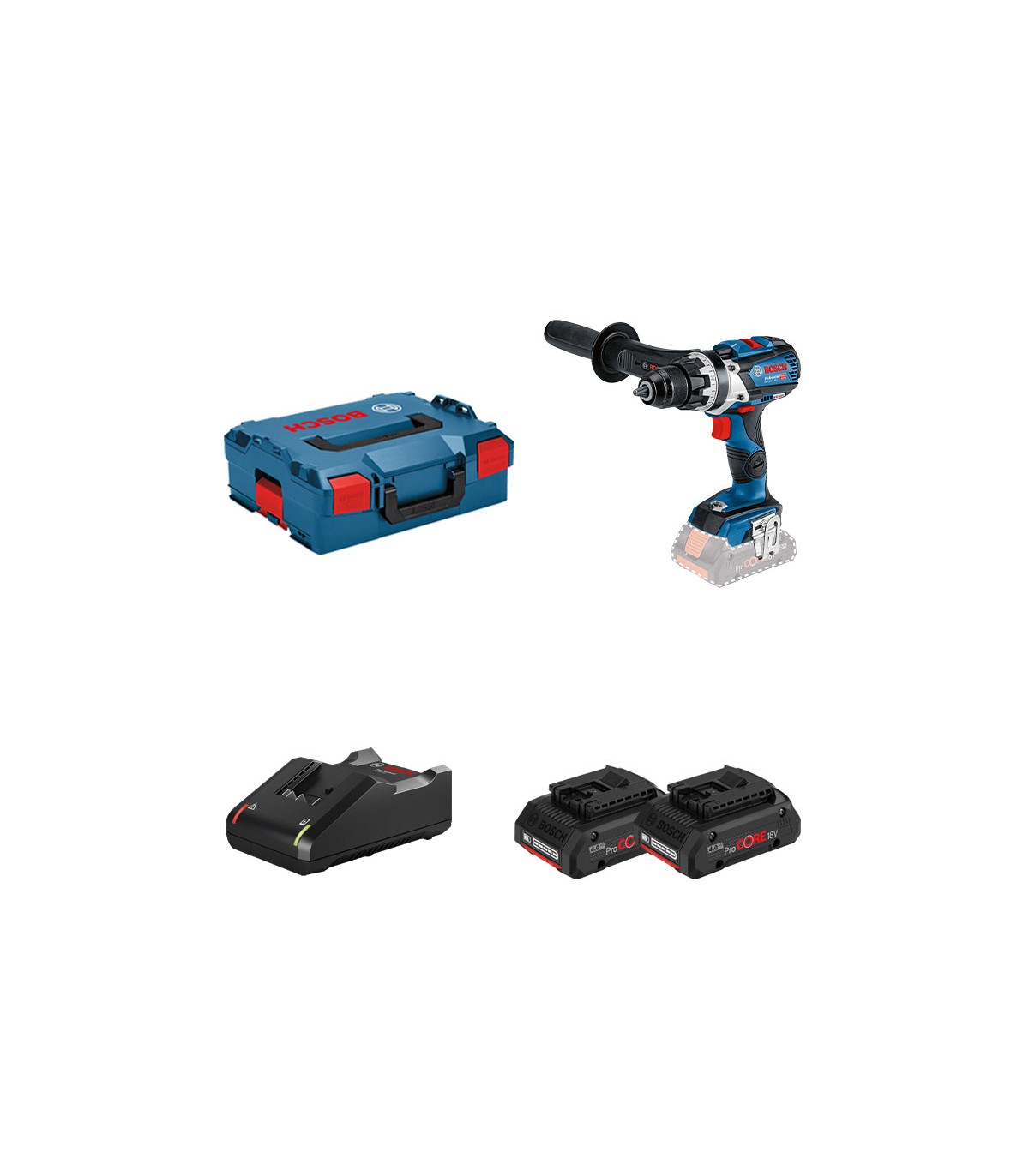 Perceuse-visseuse GSR 18 V-110 C + 2 batteries Procore 18V 4 Ah + 1 chargeur GAL 18V-40 BOSCH