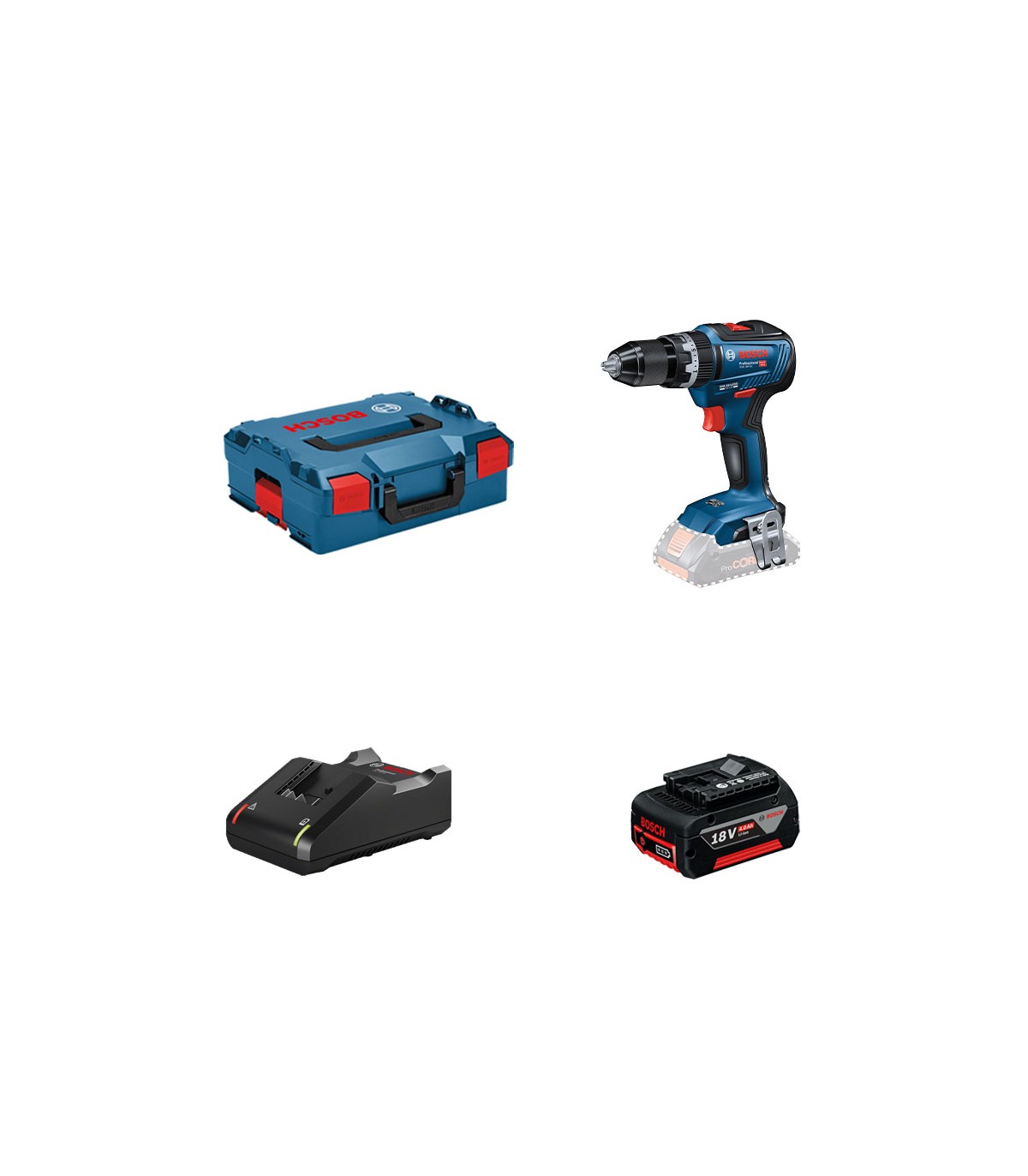 Perceuse-visseuse GSB 18V-55 + 1 batterie GBA 18V 4 Ah + 1 chargeur GAL 18V-40 BOSCH
