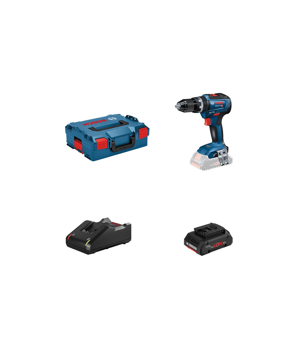 Perceuse-visseuse GSB 18V-55 + 1 batterie Procore 18V 4 Ah + 1 chargeur GAL 18V-40 BOSCH
