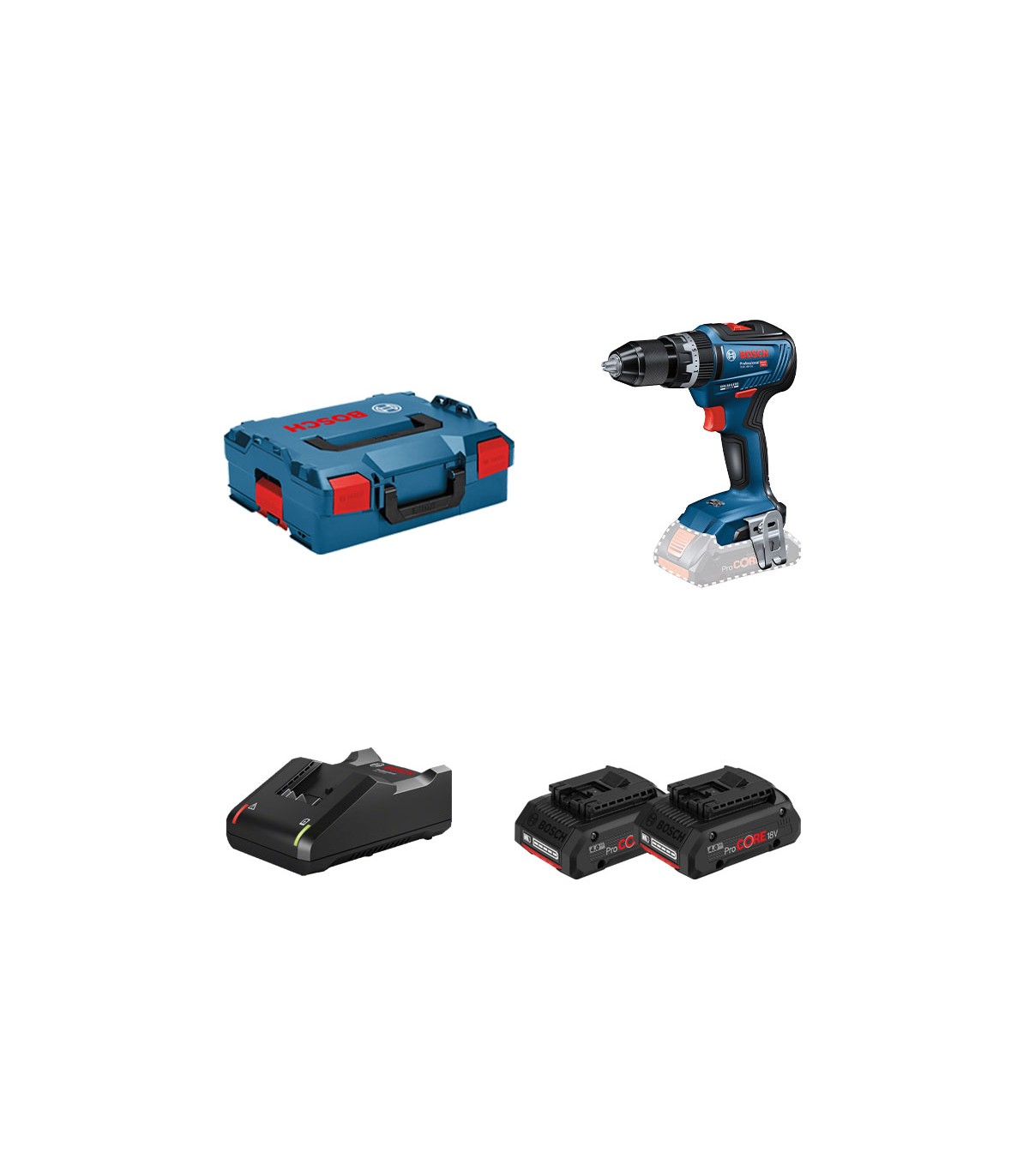 Perceuse-visseuse GSB 18V-55 + 2 batteries Procore 18V 4 Ah + 1 chargeur GAL 18V-40 BOSCH