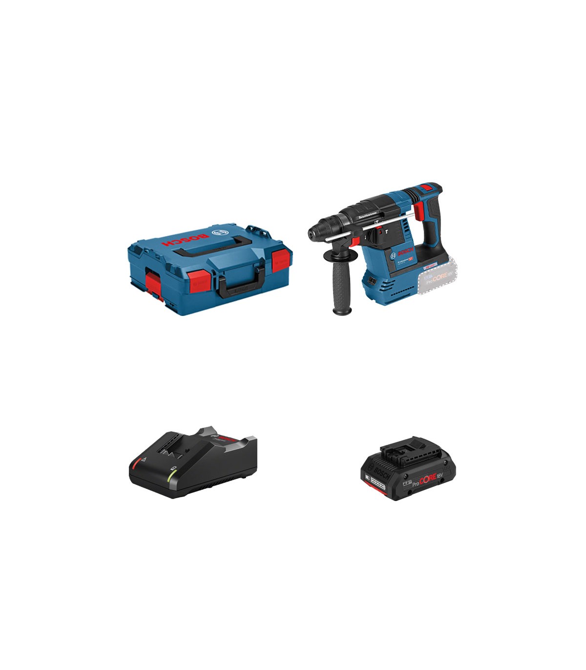 Perforateur GBH 18V-26 + 1 batterie Procore 18V 4 Ah + 1 chargeur GAL 18V-40 BOSCH