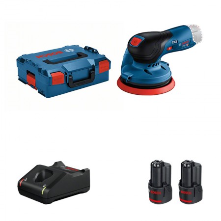 Ponceuse excentrique Ø125 mm GEX 12V-125 + 2 batteries 12V 3 Ah + chargeur GAL 12V-20 BOSCH