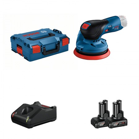 Ponceuse excentrique Ø125 mm GEX 12V-125 + 2 batteries 12V 6 Ah + chargeur GAL 12V-20 BOSCH