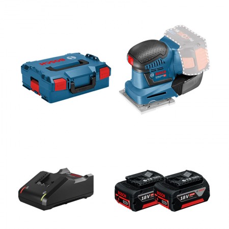 Ponceuse vibrante GSS 18 V-10 + 2 batteries GBA 18V 4 Ah + 1 chargeur GAL 18V-40 BOSCH