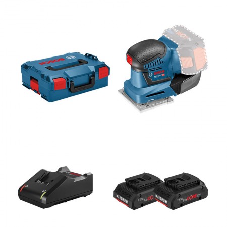 Ponceuse vibrante GSS 18 V-10 + 2 batteries Procore 18V 4 Ah + 1 chargeur GAL 18V-40 BOSCH