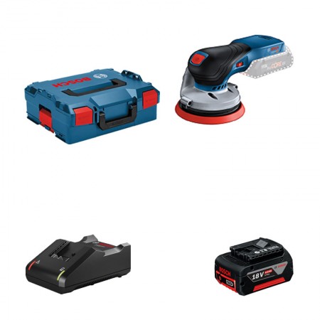 Ponceuse excentrique Ø125 mm GEX 18V-125 + 1 batterie GBA 18V 4 Ah + 1 chargeur GAL 18V-40 BOSCH