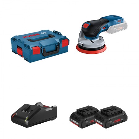 Ponceuse excentrique Ø125 mm GEX 18V-125 + 2 batteries Procore 18V 4 Ah + 1 chargeur GAL 18V-40 BOSCH