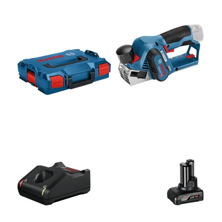 Rabot GHO 12V-20 + 1 batterie 12V 6 Ah + chargeur GAL 12V-20 BOSCH
