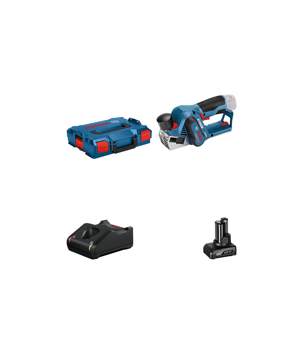 Rabot GHO 12V-20 + 1 batterie 12V 6 Ah + chargeur GAL 12V-20 BOSCH