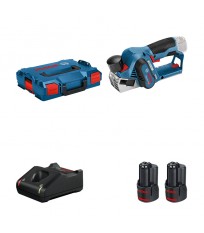 Rabot GHO 12V-20 + 2 batteries 12V 3 Ah + chargeur GAL 12V-20 BOSCH