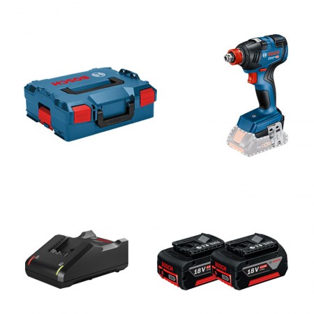 Visseuse à chocs / Boulonneuse GDX 18V-200 + 2 batteries GBA 18V 4 Ah + 1 chargeur GAL 18V-40 BOSCH