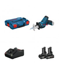 Scie sabre GSA 12V-14 + 2 batteries 12V 6 Ah + chargeur GAL 12V-40 BOSCH