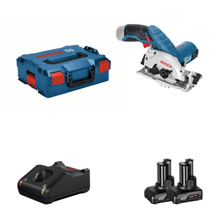 Scie circulaire Ø85 mm GKS 12V-26 + 2 batteries 12V 6 Ah + 1 chargeur GAL 12V-40 BOSCH